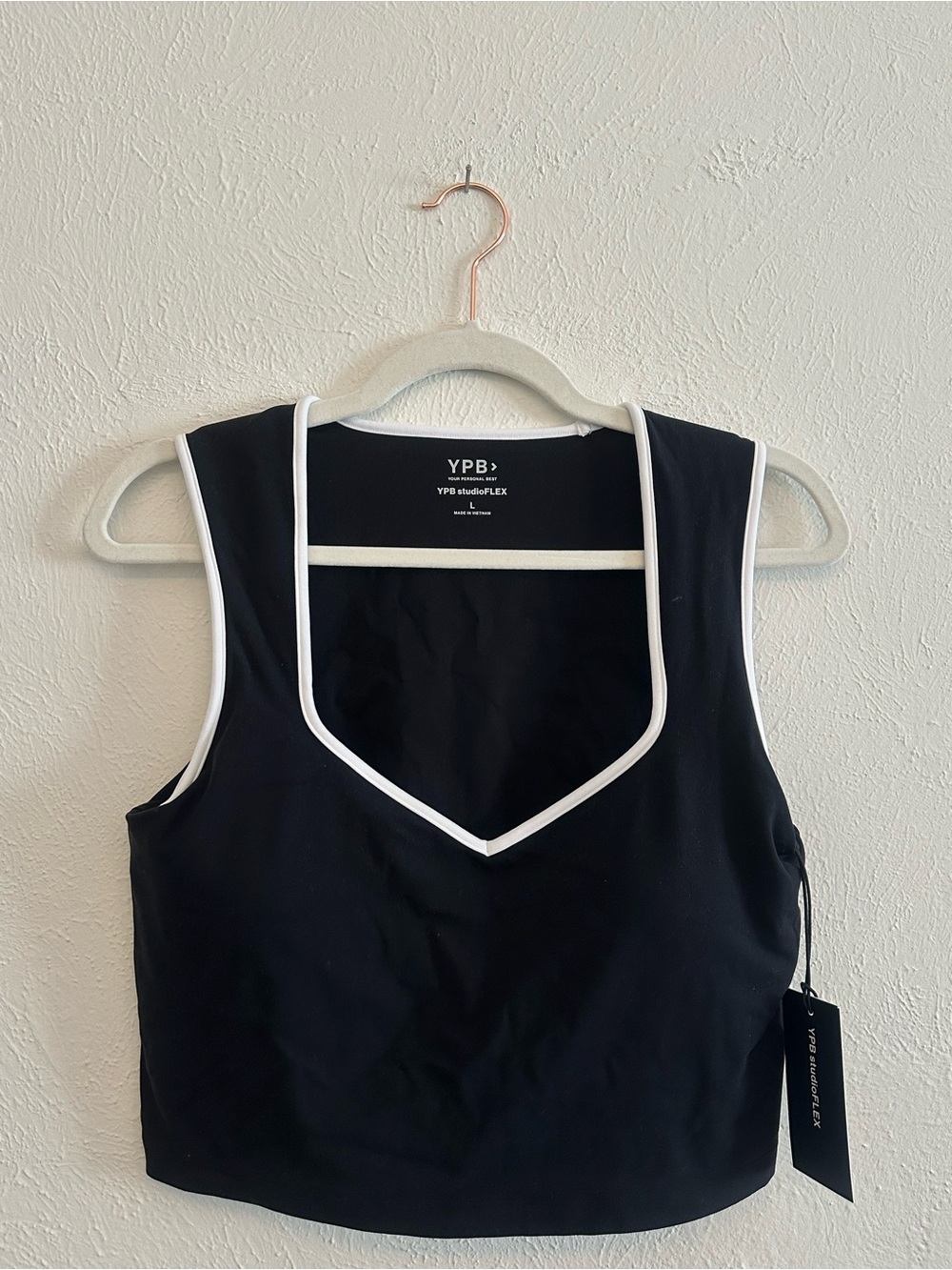 Abercrombie & Fitch Black Tank with White Piping